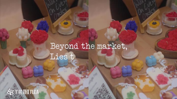 Handmade candles at a stall